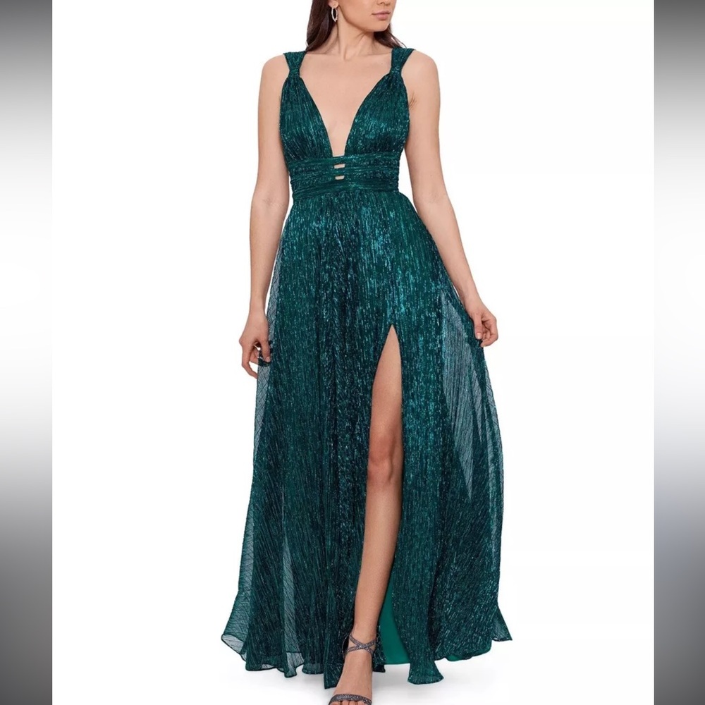 Betsy and Adam emerald dress